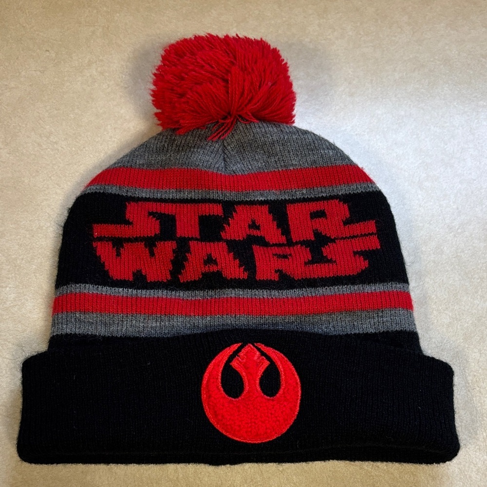 Star Wars Black, Red & Gray Kids Pom Beanie